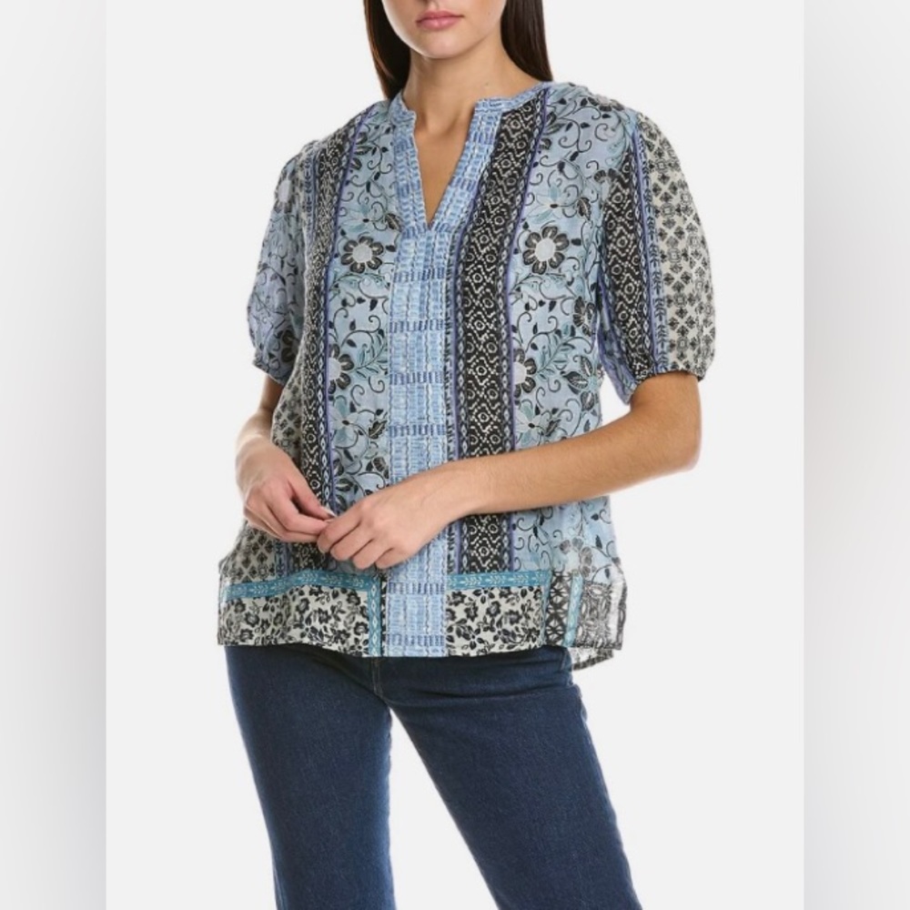 Johnny Was Floret Villa Puff Sleeve Blouse NWT